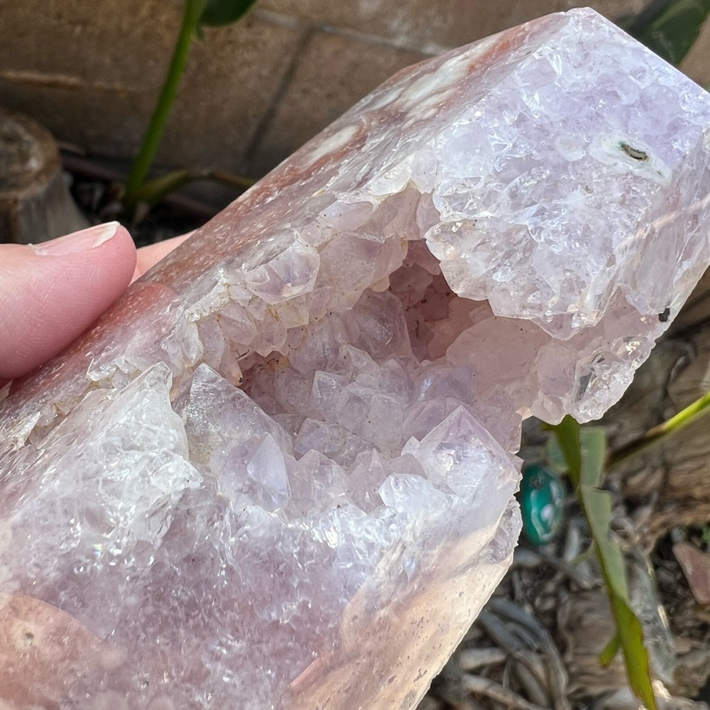 Brazilian Pink Amethyst Purple Flower Agate Tower - Picture 8 of 13